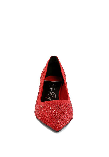 Vimto Breathable Flyknit Rhinestone Pumps - Tigbul's Variety Fashion Shop