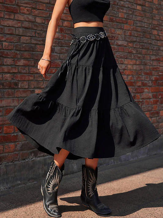Tiered Midi Skirt - Tigbul's Variety Fashion Shop