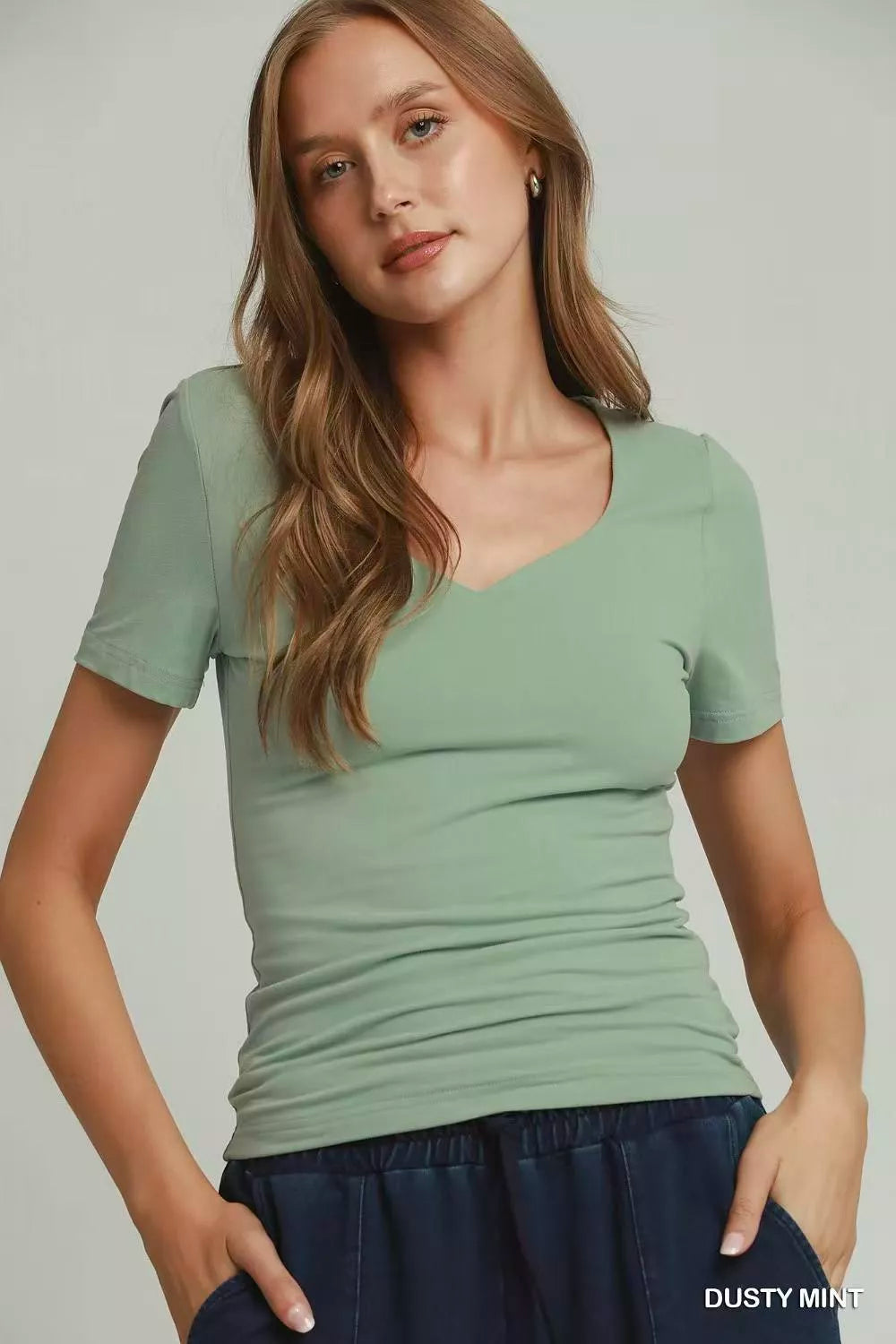Umgee Sweetheart Neckline Front Double-Lined Top - Tigbul's Variety Fashion Shop
