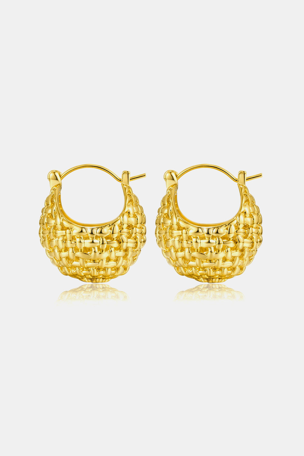 Braided Basket Metal Hoop Earrings - Tigbul's Variety Fashion Shop