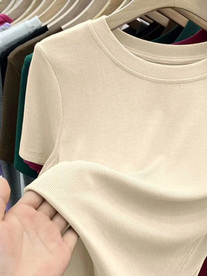 Crew Neck Short Sleeve T-Shirt - Tigbul's Variety Fashion Shop