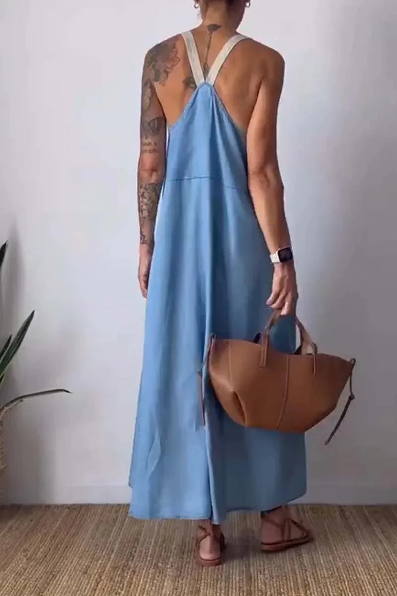 Ruched Cami Maxi Dress with Pockets Size Small - 5XL Plus - Tigbul's Variety Fashion Shop