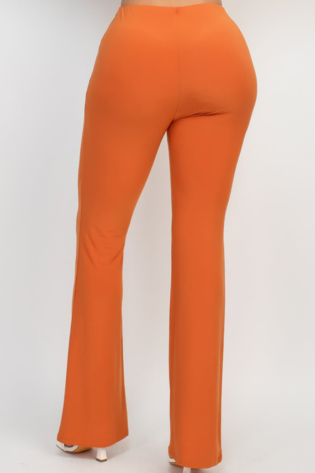 Spice fit-and-flare elastic casual pants, straight-to-flare wide leg at hem