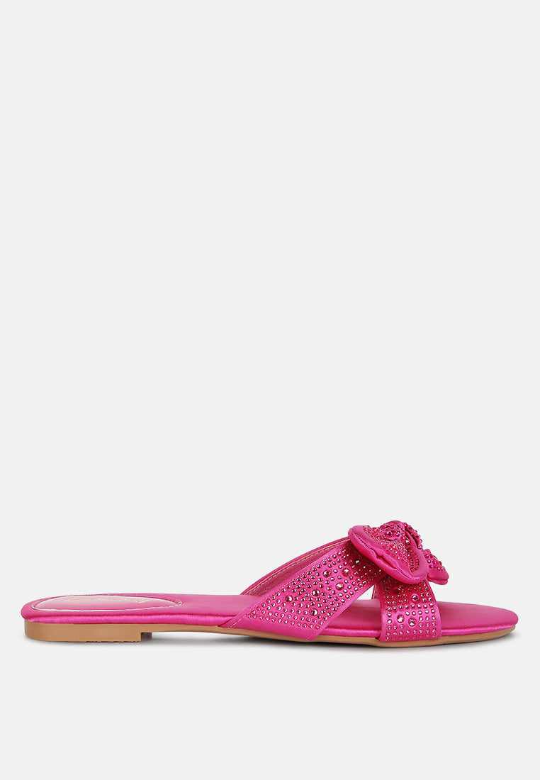 Fleurette Bow Flat Sandals - Tigbul's Variety Fashion Shop
