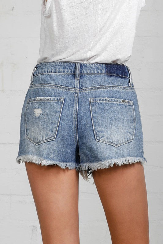Frayed Hem Distressed Denim Shorts - Tigbul's Variety Fashion Shop