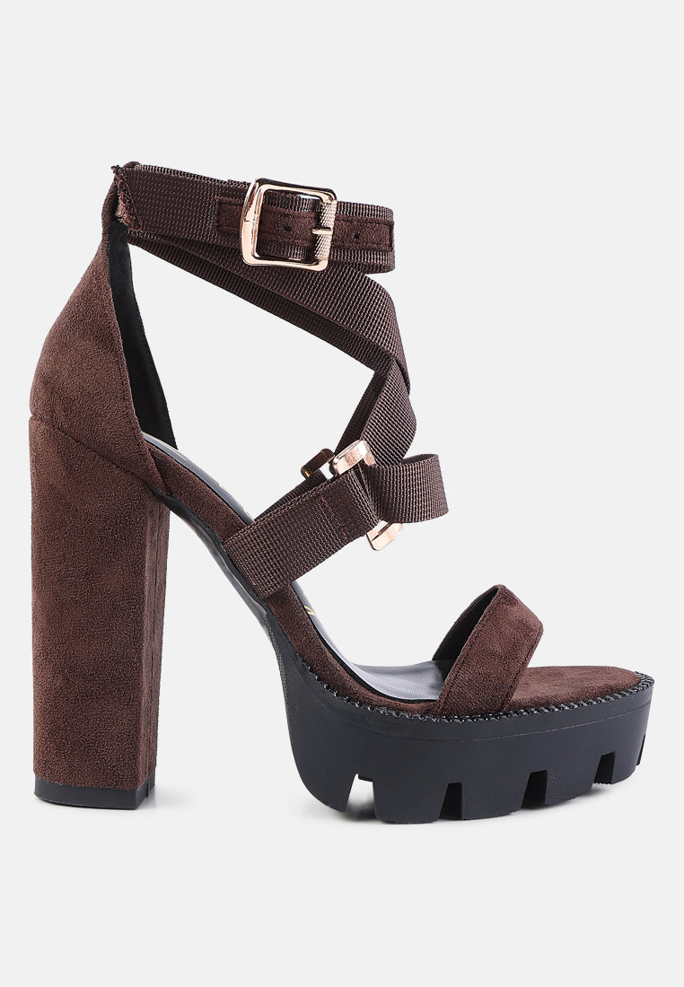 Fresh Daisy Harness Straps Block Heel Sandals - Tigbul's Variety Fashion Shop