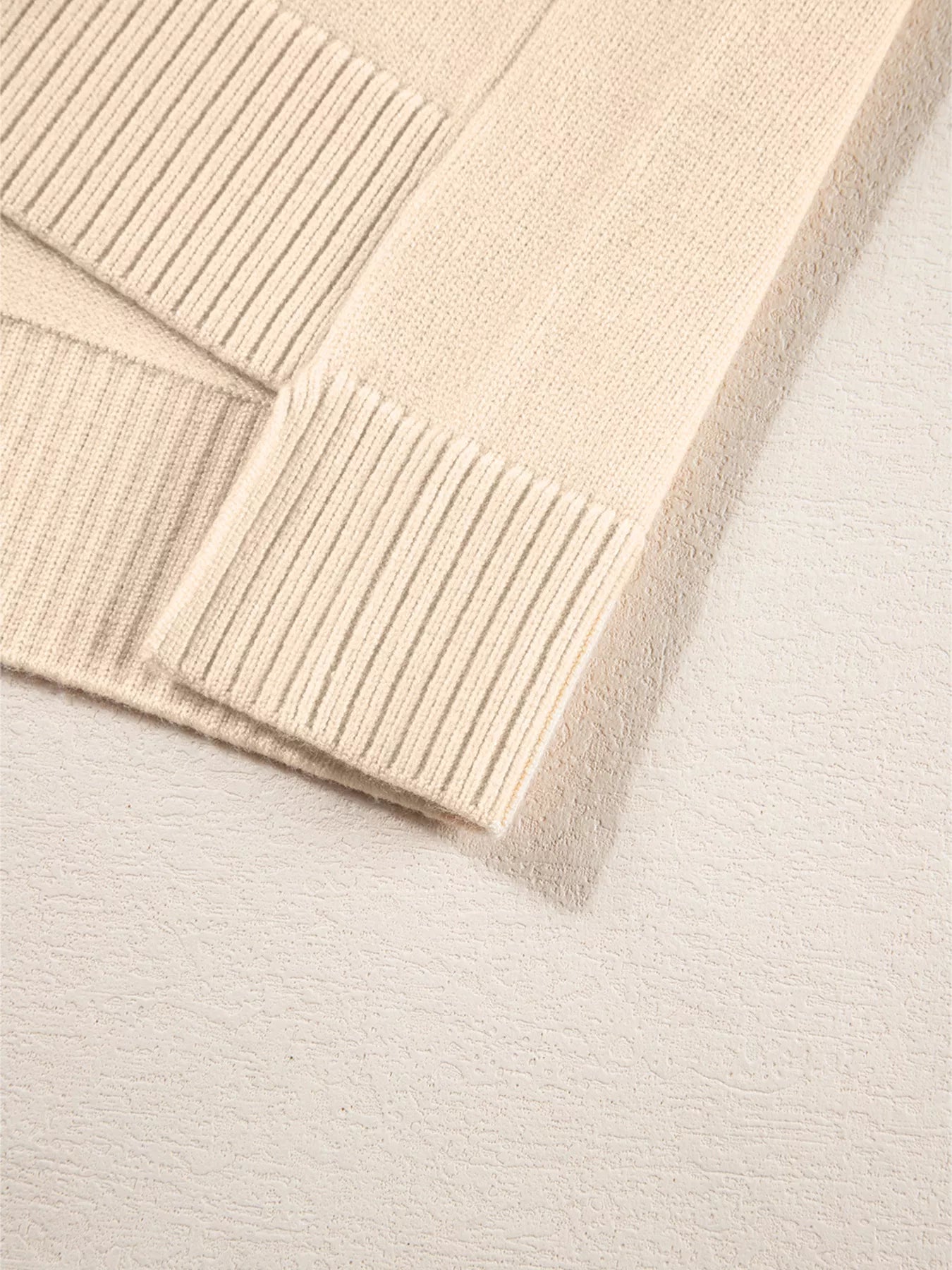 Front Center Seam Drop Shoulder Solid Sweater - Tigbul's Variety Fashion Shop