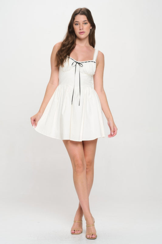 Front Ribbon Tie Bustier Dress - Tigbul's Variety Fashion Shop