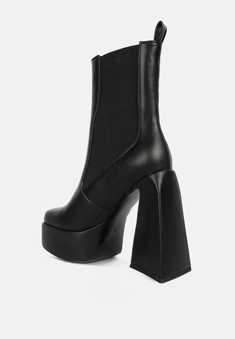 Frosty High Platform Block Heel Chelsea Boot - Tigbul's Variety Fashion Shop