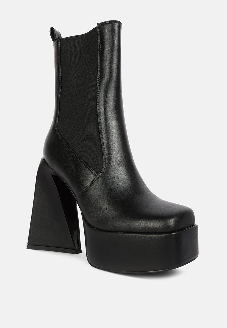 Frosty High Platform Block Heel Chelsea Boot - Tigbul's Variety Fashion Shop