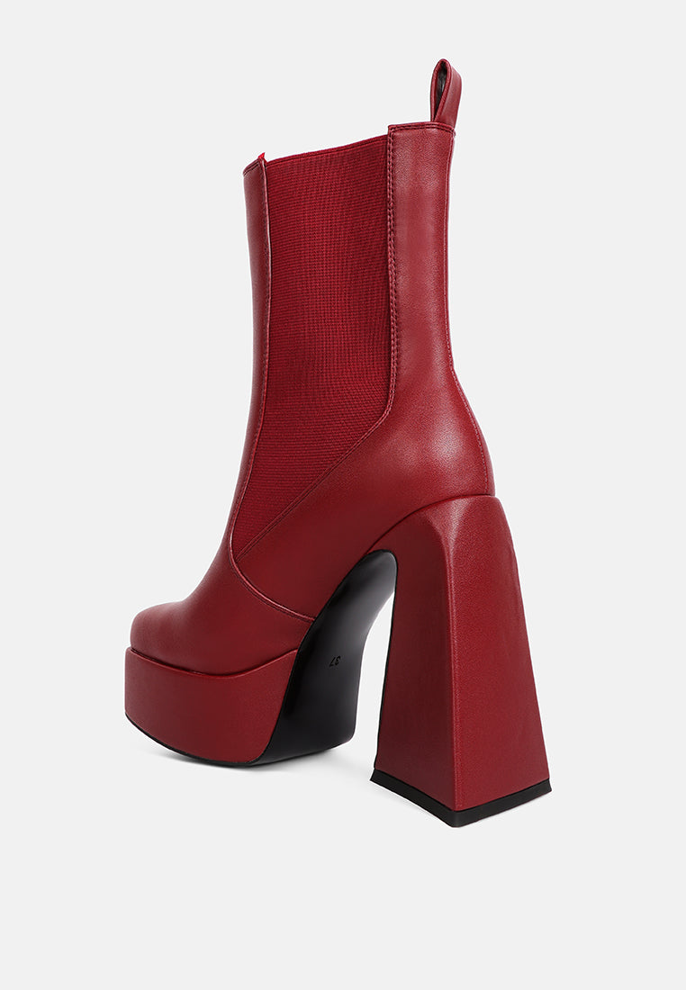 Frosty High Platform Block Heel Chelsea Boot - Tigbul's Variety Fashion Shop
