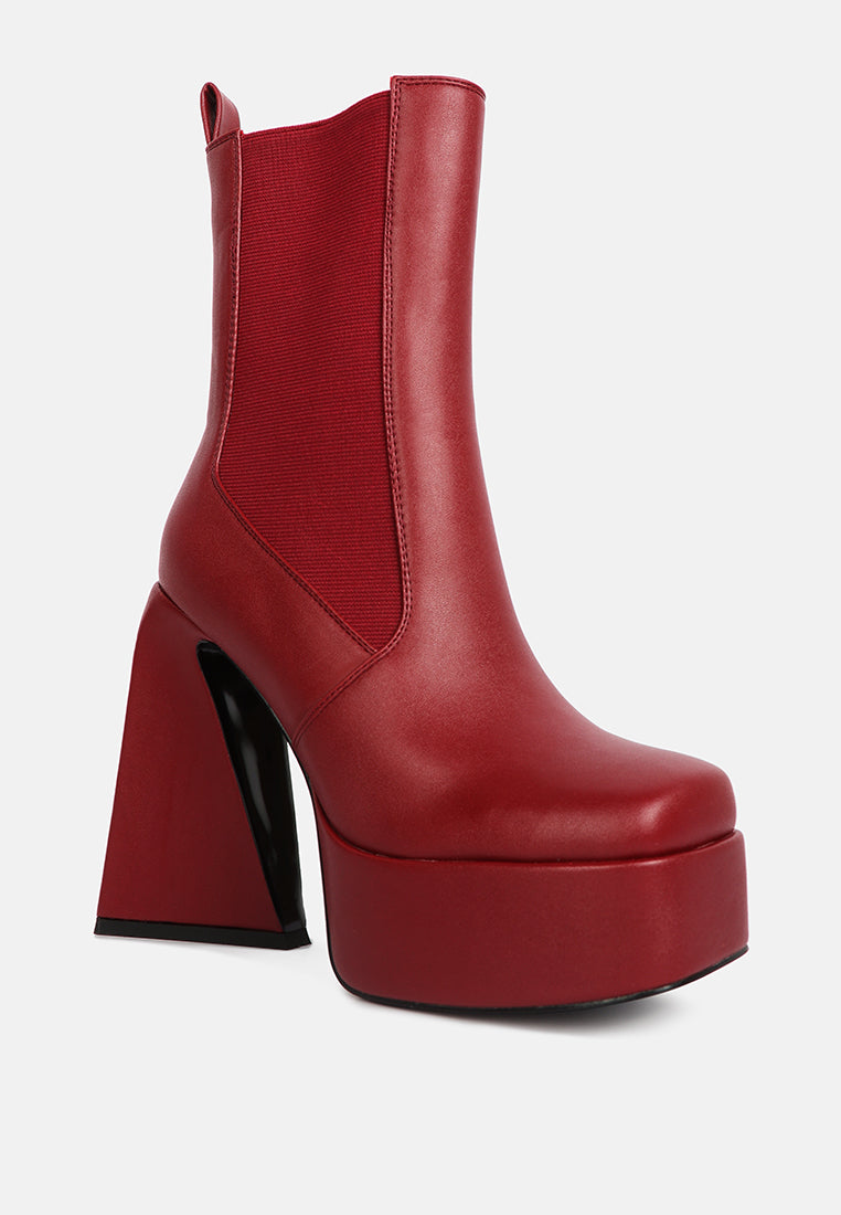 Frosty High Platform Block Heel Chelsea Boot - Tigbul's Variety Fashion Shop