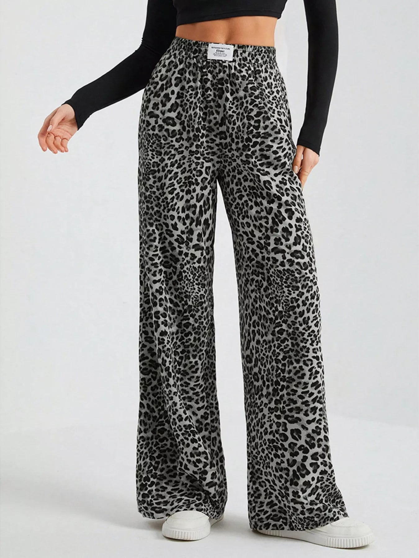Full Size Leopard Print Wide Leg Pants Plus Size - Tigbul's Variety Fashion Shop