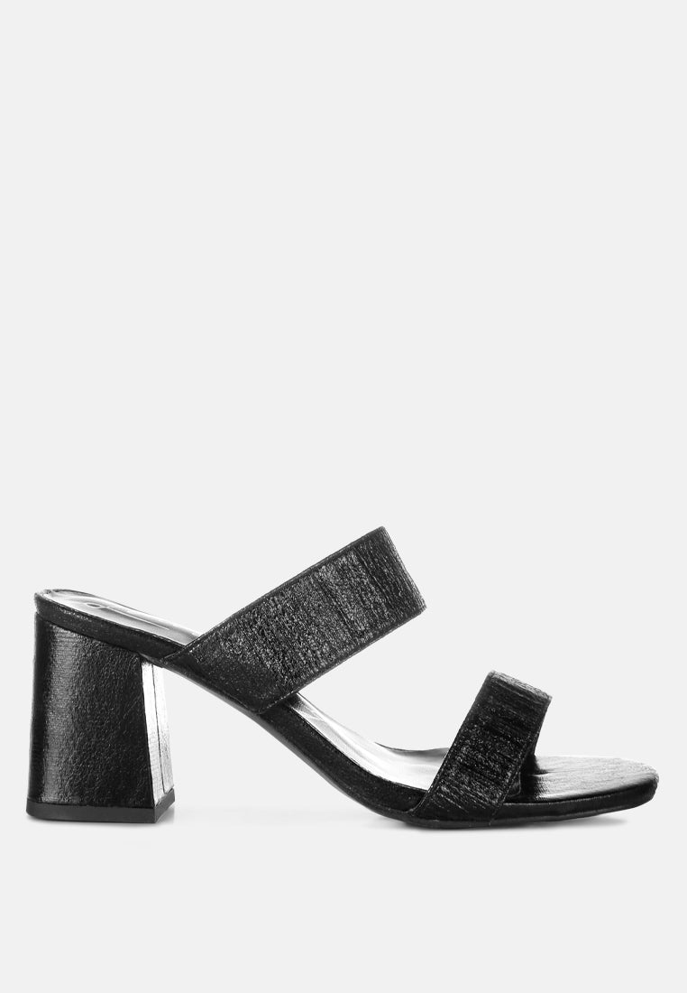 Giblet Metallic Slip On Block Heels - Tigbul's Variety Fashion Shop