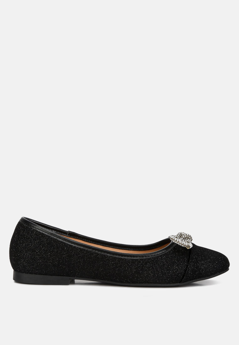 Gizeh Women Rhinestone Embellished Ballerinas - Tigbul's Variety Fashion Shop