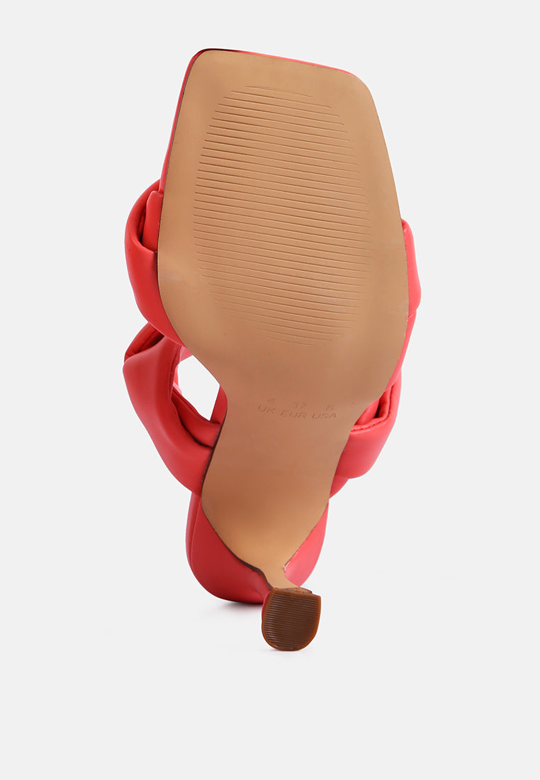 Glam Girl Twisted Strap Spool Heel Sandals - Tigbul's Variety Fashion Shop