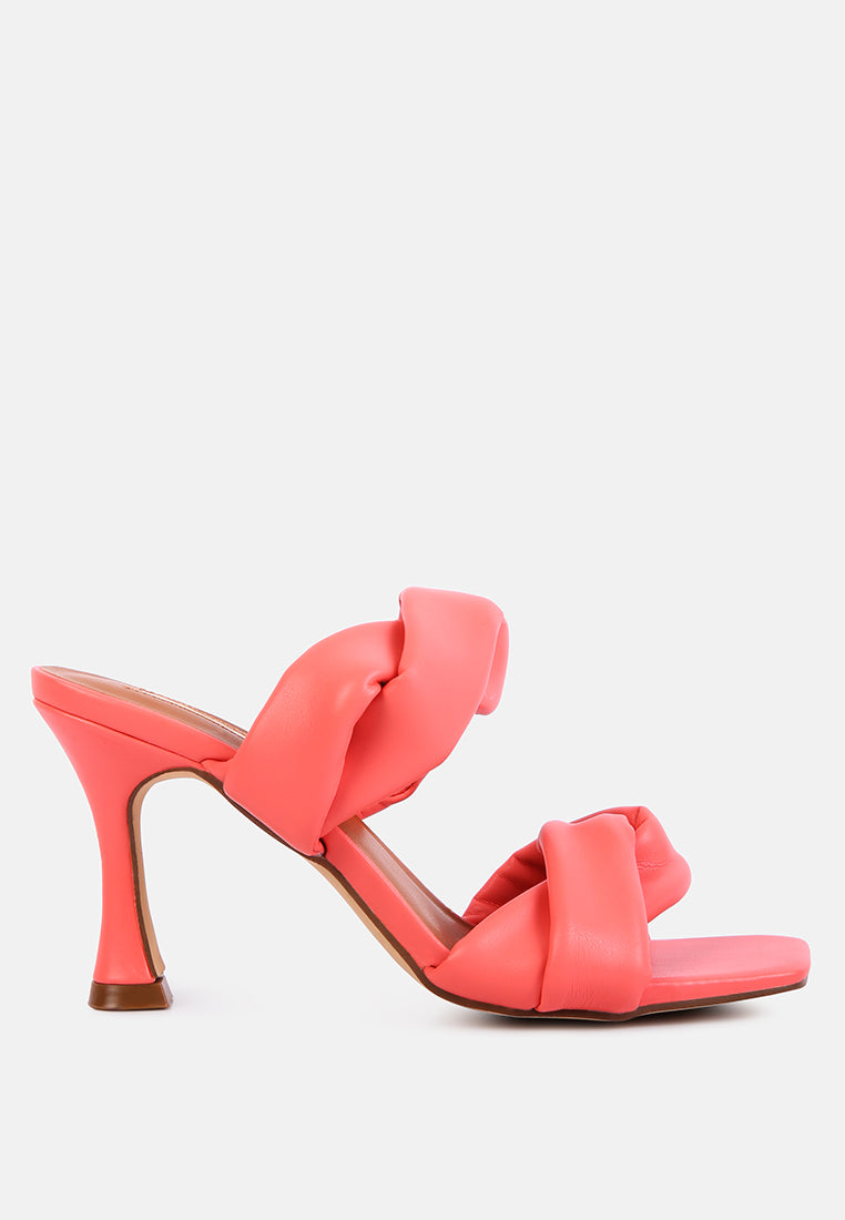 Glam Girl Twisted Strap Spool Heel Sandals - Tigbul's Variety Fashion Shop