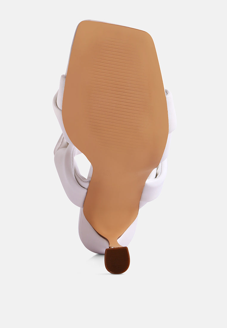 Glam Girl Twisted Strap Spool Heel Sandals - Tigbul's Variety Fashion Shop