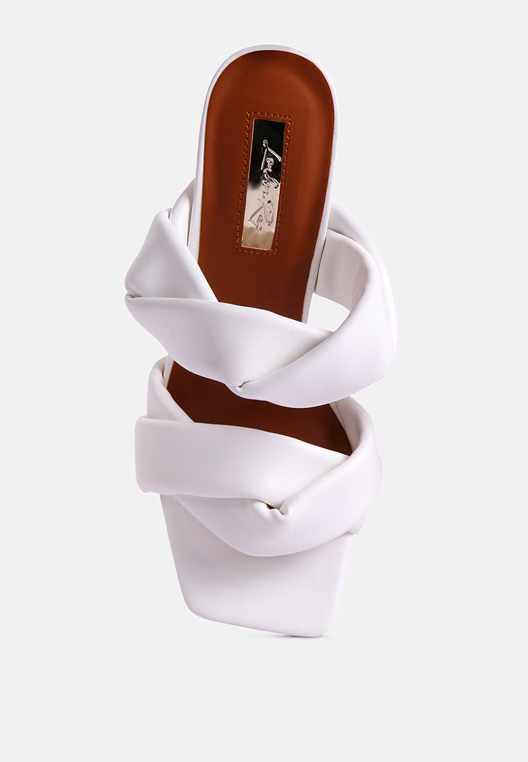 Glam Girl Twisted Strap Spool Heel Sandals - Tigbul's Variety Fashion Shop