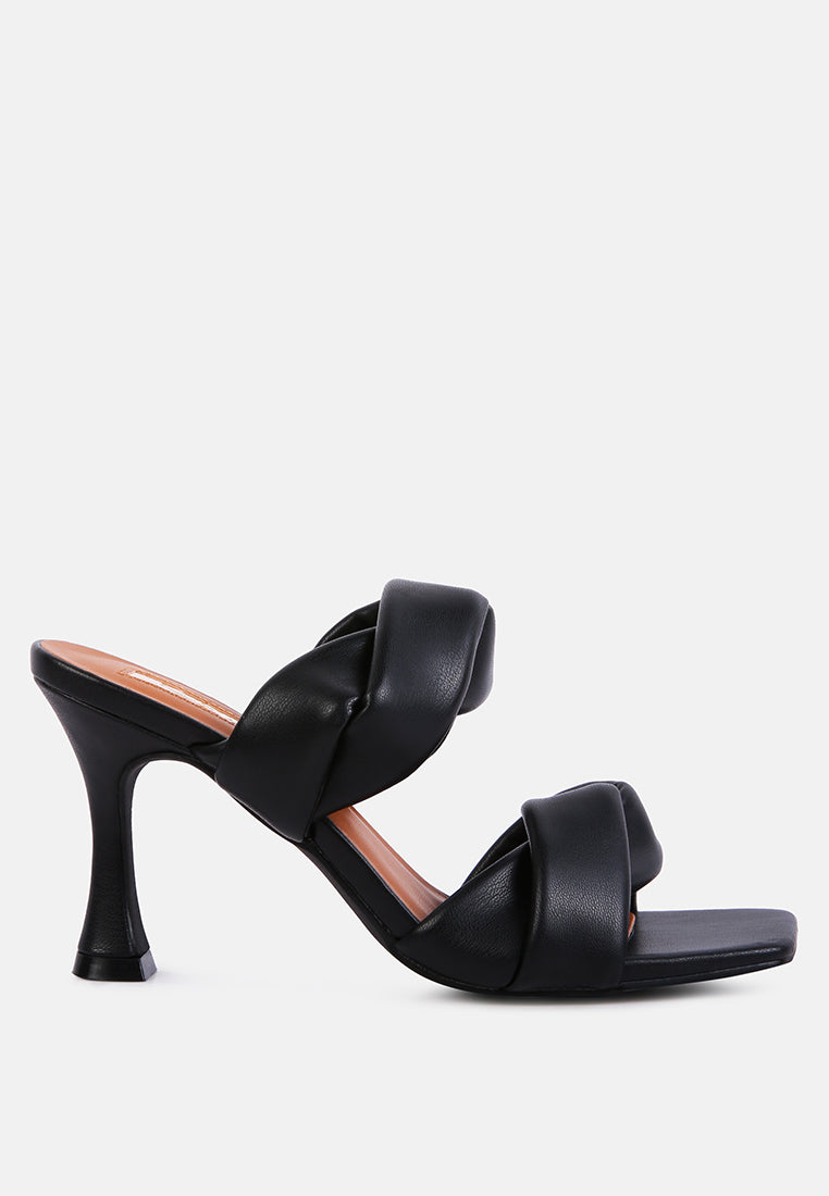 Glam Girl Twisted Strap Spool Heel Sandals - Tigbul's Variety Fashion Shop