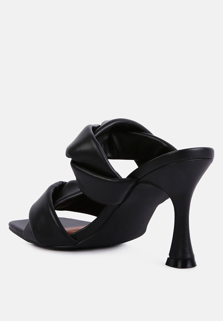 Glam Girl Twisted Strap Spool Heel Sandals - Tigbul's Variety Fashion Shop
