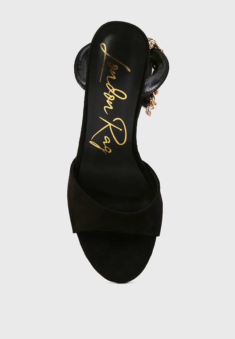 Gone Gurl Metal Chain Lace Up Sandals - Tigbul's Variety Fashion Shop