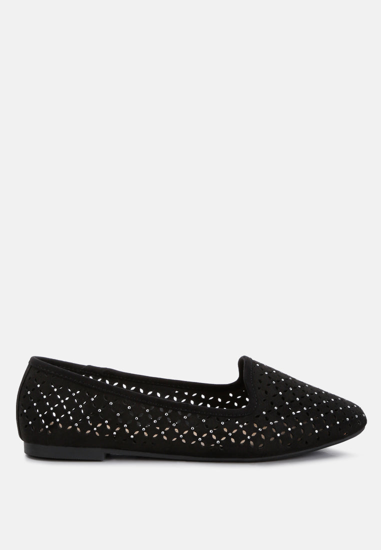 Gordon Perforated Ballerinas - Tigbul's Variety Fashion Shop