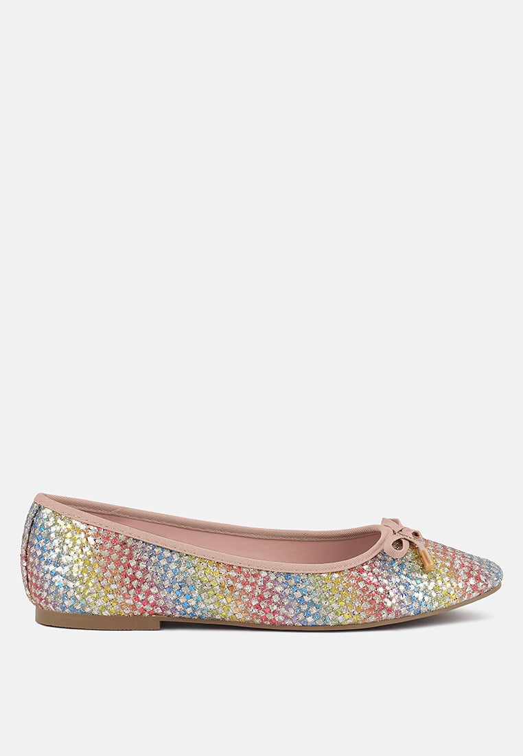 Harriet Glitter Faux Leather Flat Ballerinas - Tigbul's Variety Fashion Shop