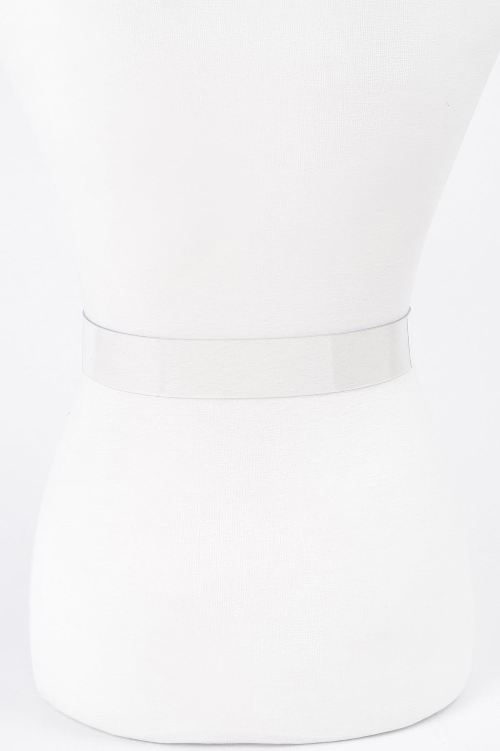 Clear belt strap on display, no buckle visible