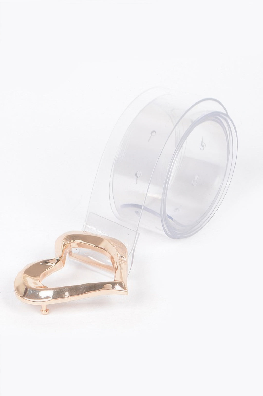 Rose gold heart buckle with clear adjustable belt section