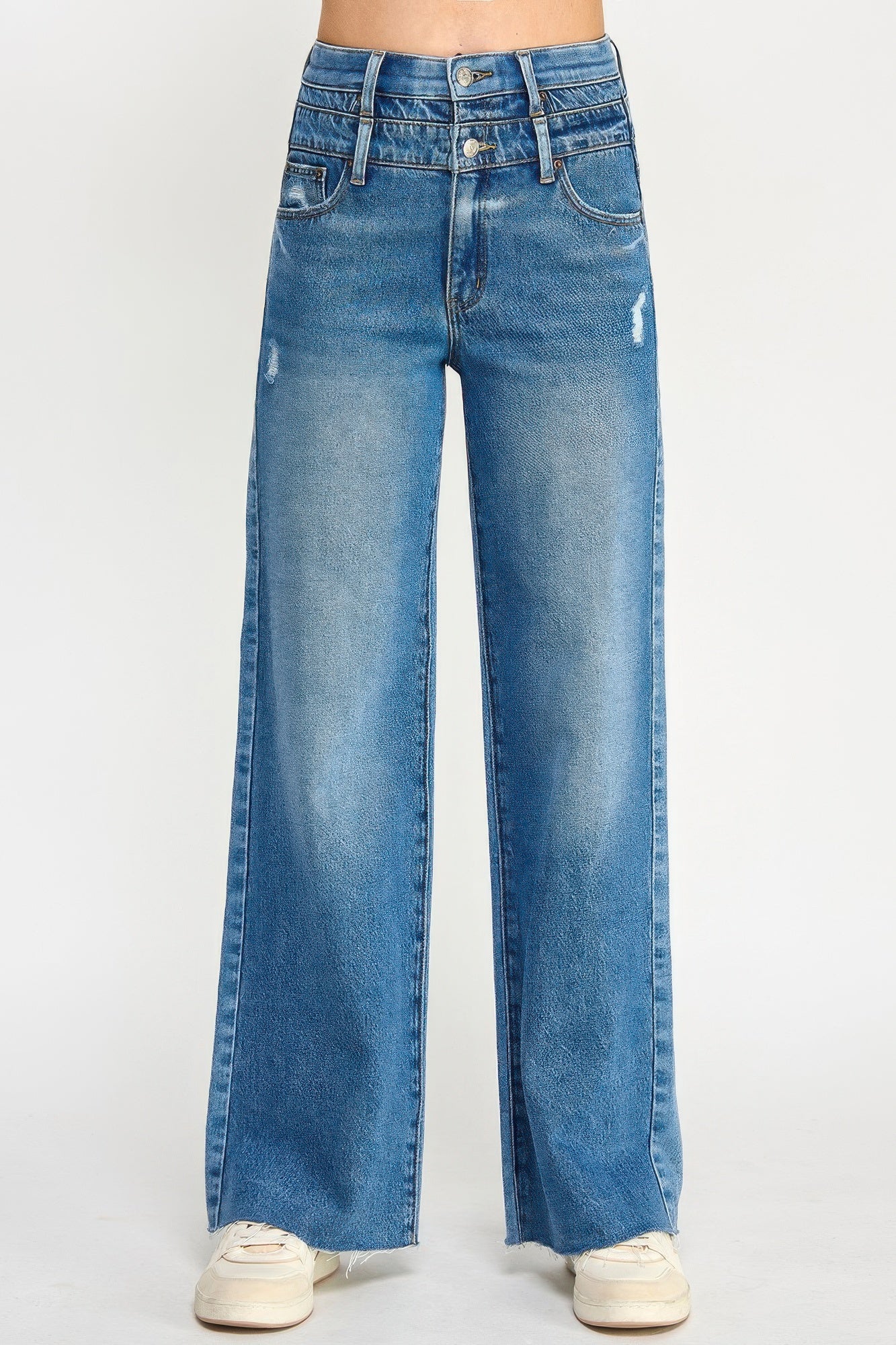 High Rise Double Waist Wide Leg - Tigbul's Variety Fashion Shop