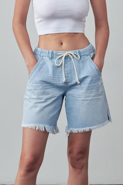 High Rise Drawstring Shorts - Tigbul's Variety Fashion Shop