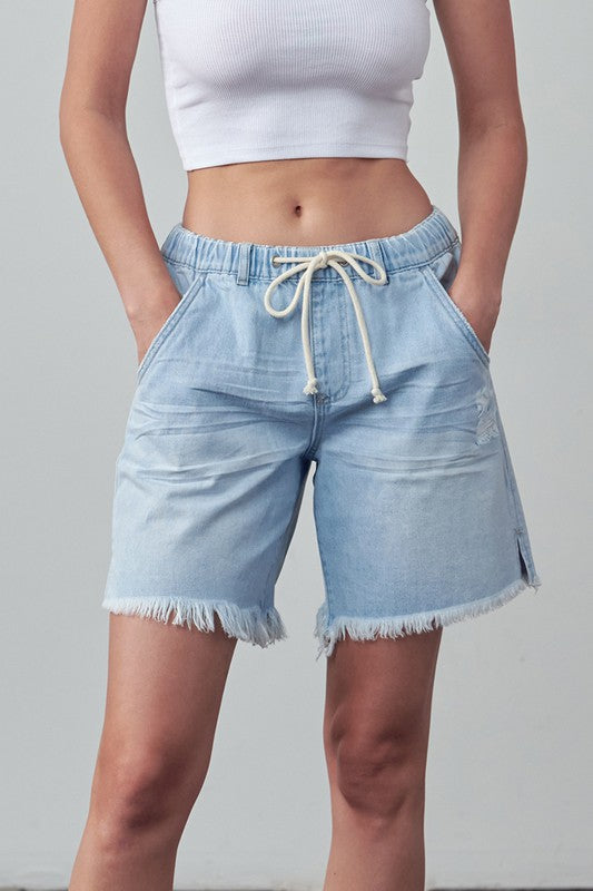 High Rise Drawstring Shorts - Tigbul's Variety Fashion Shop