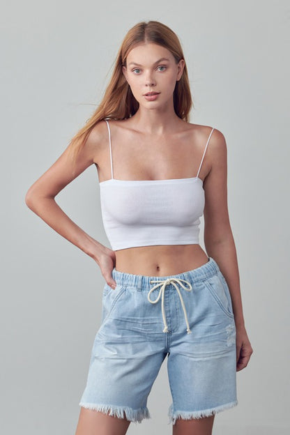 High Rise Drawstring Shorts - Tigbul's Variety Fashion Shop