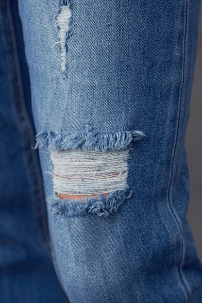 High Rise Ripped Girlfriend Jeans - Tigbul's Variety Fashion Shop