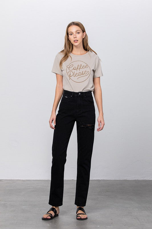 High Waist Destroyed Mom Jeans - Tigbul's Variety Fashion Shop