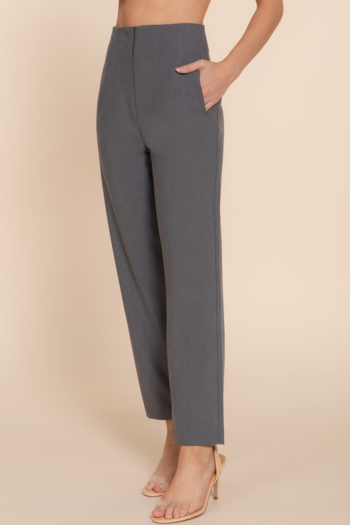 High Waist Pintuck Detail Long Pants - Tigbul's Variety Fashion Shop