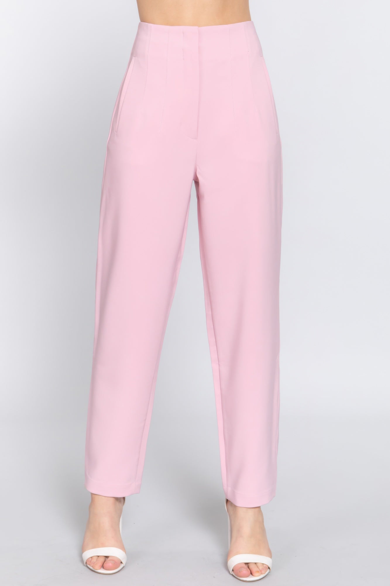 High Waist Pintuck Detail Long Pants - Tigbul's Variety Fashion Shop
