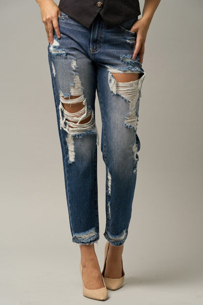 High Waist Straight Jeans - Tigbul's Variety Fashion Shop