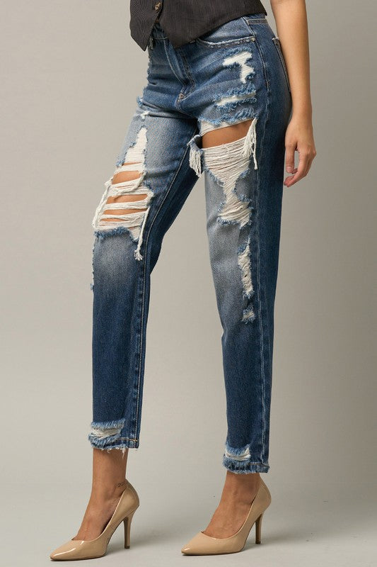 High Waist Straight Jeans - Tigbul's Variety Fashion Shop