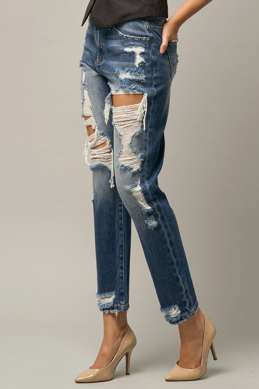 High Waist Straight Jeans - Tigbul's Variety Fashion Shop