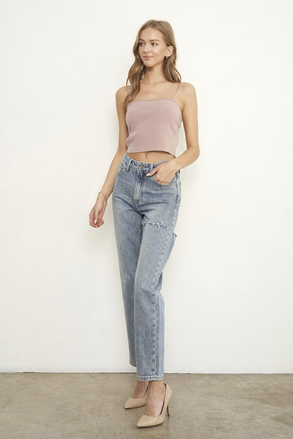 High Waist Straight Jeans - Tigbul's Variety Fashion Shop
