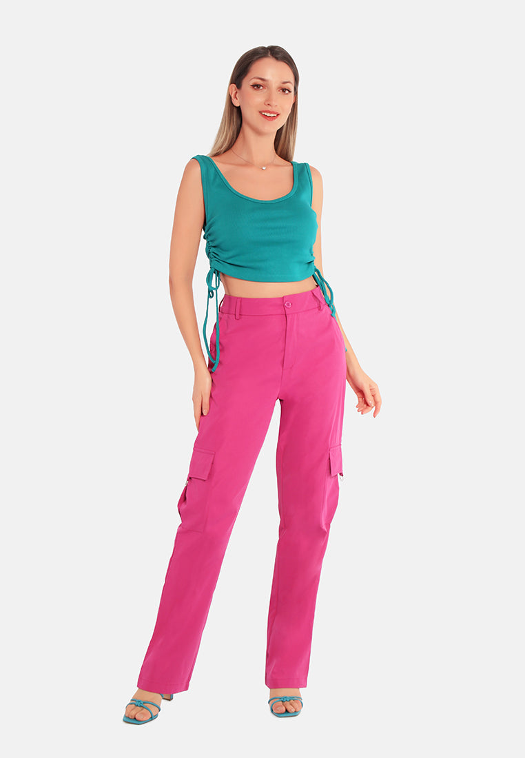 High Waist Cargo Pants - Tigbul's Variety Fashion Shop