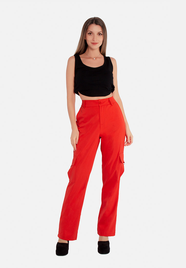 High Waist Cargo Pants - Tigbul's Variety Fashion Shop