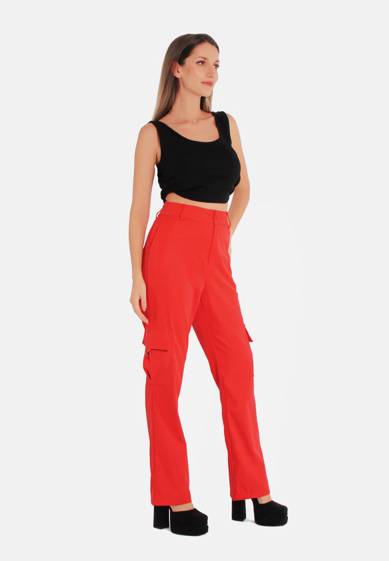 High Waist Cargo Pants - Tigbul's Variety Fashion Shop