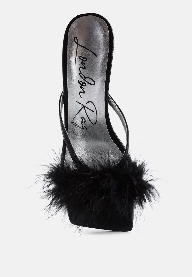 Honeybear Feather Detail Slip-On Sandals - Tigbul's Variety Fashion Shop