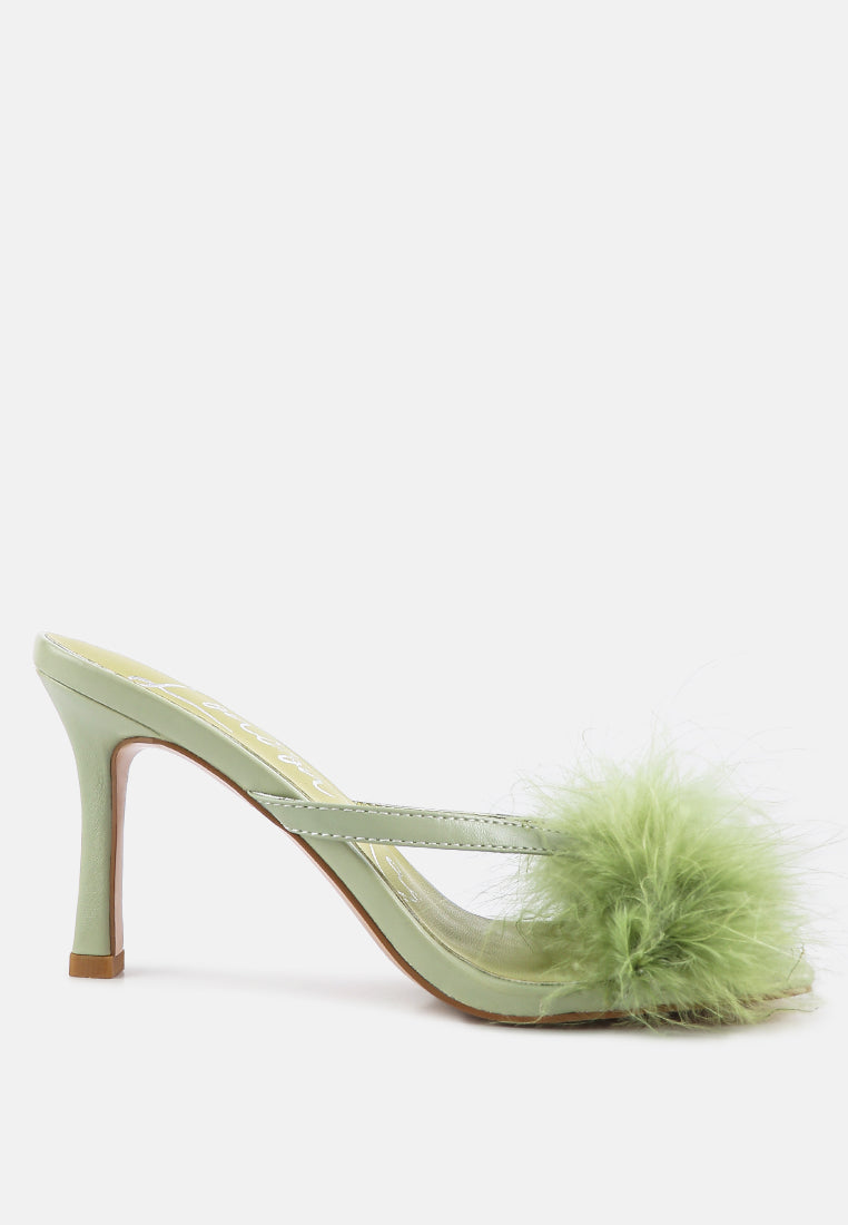 Honeybear Feather Detail Slip-On Sandals - Tigbul's Variety Fashion Shop