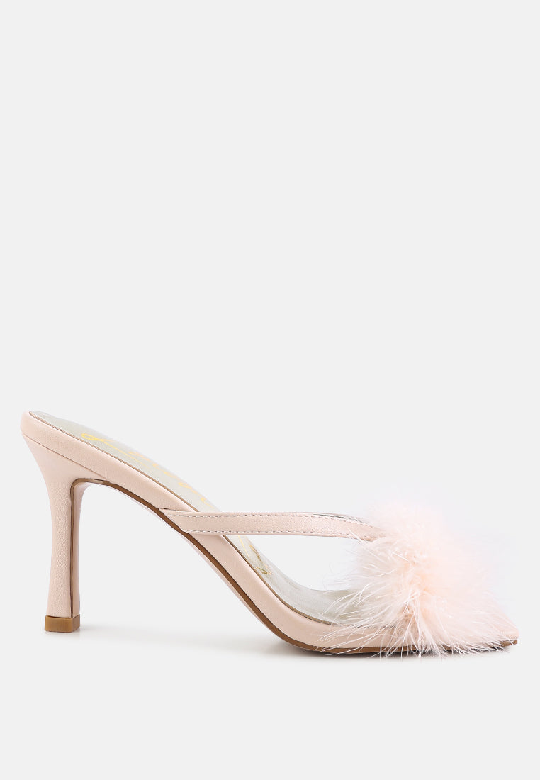 Honeybear Feather Detail Slip-On Sandals - Tigbul's Variety Fashion Shop