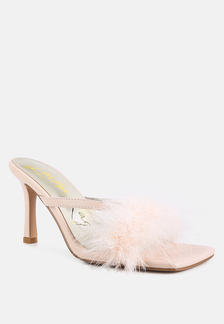 Honeybear Feather Detail Slip-On Sandals - Tigbul's Variety Fashion Shop