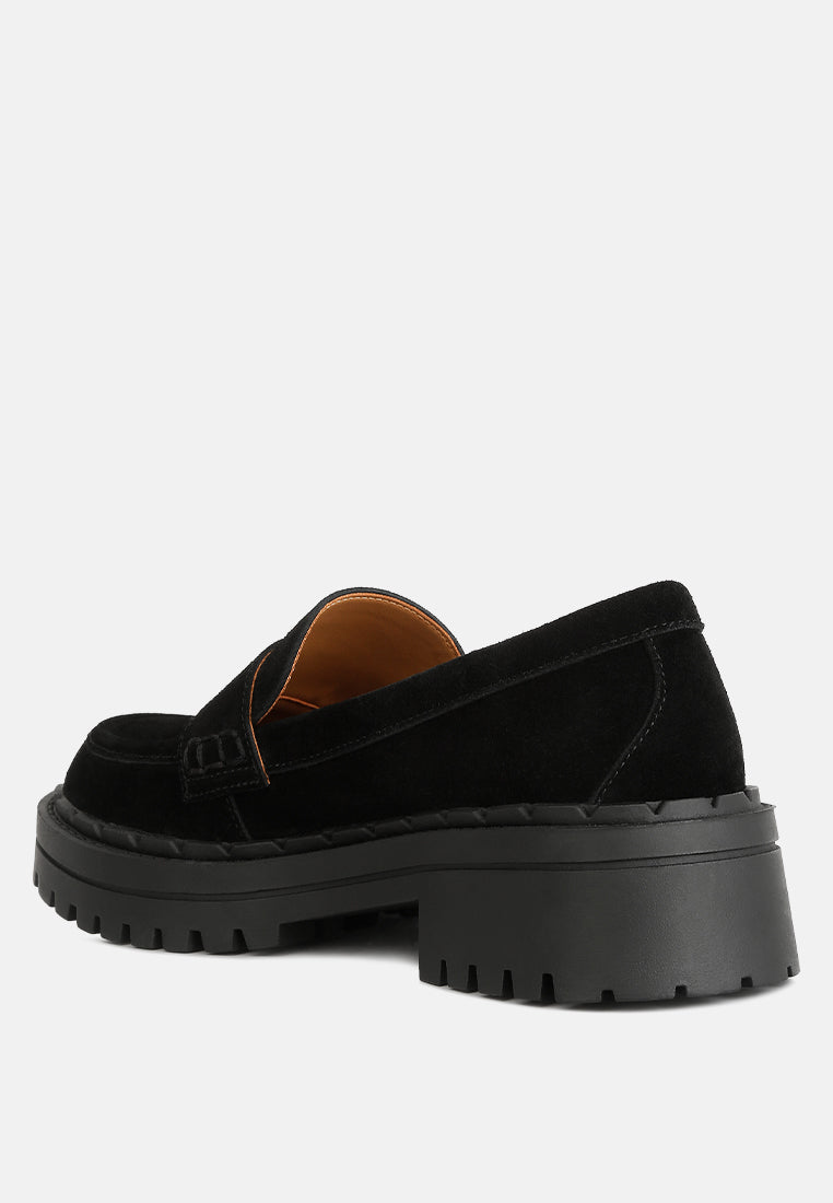 Honora Suede Chunky Loafers - Tigbul's Variety Fashion Shop